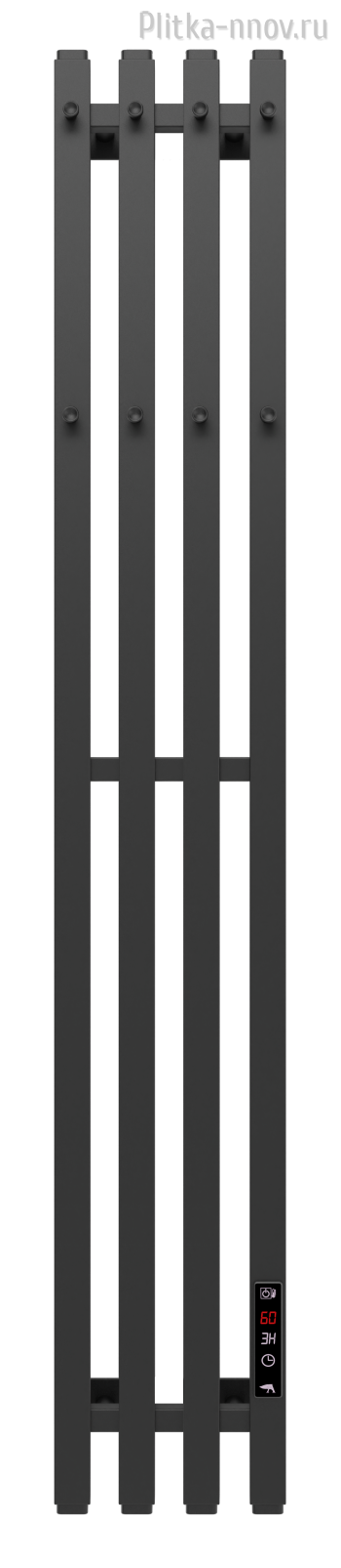 Лео Квадро Гранд 4 120 Черный матовый Полотенцесушитель электрический АРГО