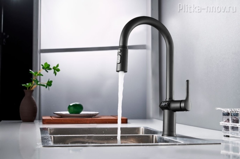 K15B LED с дисплеем Черный матовый Смеситель для кухни ESKO K15B LED с дисплеем Черный матовый Смеситель для кухни ESKO